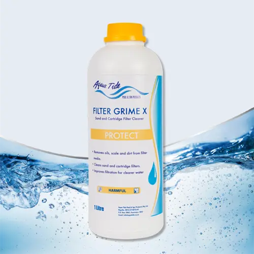 Filter Grime X Aqua Tide pool product